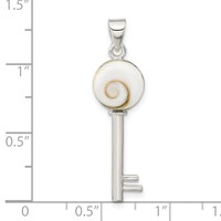 Sterling Silver Polished Shiva Eye Key Pendant view 3