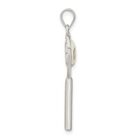 Sterling Silver Polished Shiva Eye in Heart Key Pendant view 2