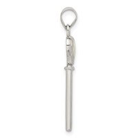 Sterling Silver Polished Shiva Eye Heart Key Pendant view 2