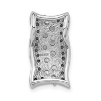 Sterling Silver Pendant with Black Rhodium Polished Black & White CZ Slide view 4