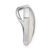 Sterling Silver Pendant with Black Rhodium White & Black Enamel CZ Heart Chain Slide view 2