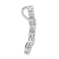 Sterling Silver Polished Pink, Blue & Clear CZ Slide Pendant view 2