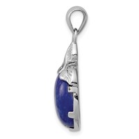 Sterling Silver Rhodium-plated Lapis Lazuli Pendant view 2