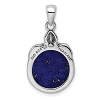 Sterling Silver Rhodium-plated Lapis Lazuli Pendant view 4