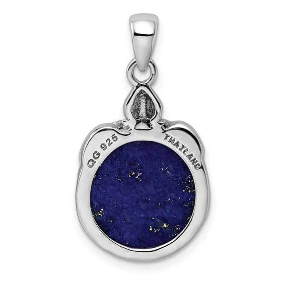 Sterling Silver Rhodium-plated Lapis Lazuli Pendant