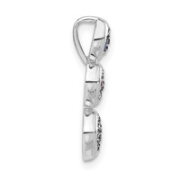 Sterling Silver Pendant with Black Rhodium Synthetic Stones Chain Slide view 2