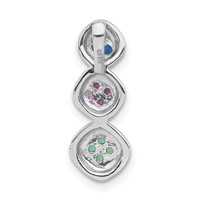 Sterling Silver Pendant with Black Rhodium Synthetic Stones Chain Slide view 4