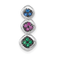 Sterling Silver Pendant with Black Rhodium Synthetic Stones Chain Slide view 1