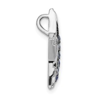 Sterling Silver with Black Rhodium Synthetic Stones Star Chain Slide view 2