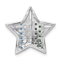 Sterling Silver with Black Rhodium Synthetic Stones Star Chain Slide view 4