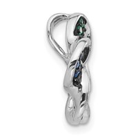 Sterling Silver with Black Rhodium Synthetic Stones Flower Chain Slide view 2