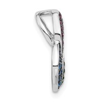 Sterling Silver Pendant with Black Rhodium Synthetic Stones Chain Slide view 2