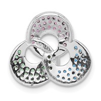 Sterling Silver Pendant with Black Rhodium Synthetic Stones Chain Slide view 4