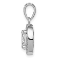Sterling Silver Rhodium-plated Pendant with CZ Oval view 2