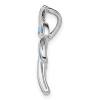 Sterling Silver Rhodium-plated Created Blue Opal Palm Tree Slide view 2