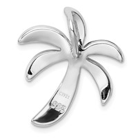 Sterling Silver Rhodium-plated Created Blue Opal Palm Tree Slide view 4