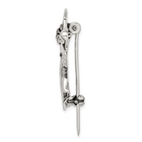 Sterling Silver Polish & Antique Angel with Flower Pin view 2