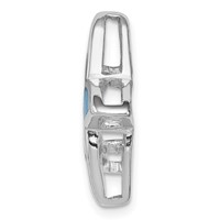 Sterling Silver Rhodium Created Blue Opal Starfish Slide view 2