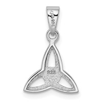 Sterling Silver Rhodium-plated Polished Celtic Trinity Pendant view 4