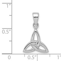 Sterling Silver Rhodium-plated Polished Celtic Trinity Pendant view 3
