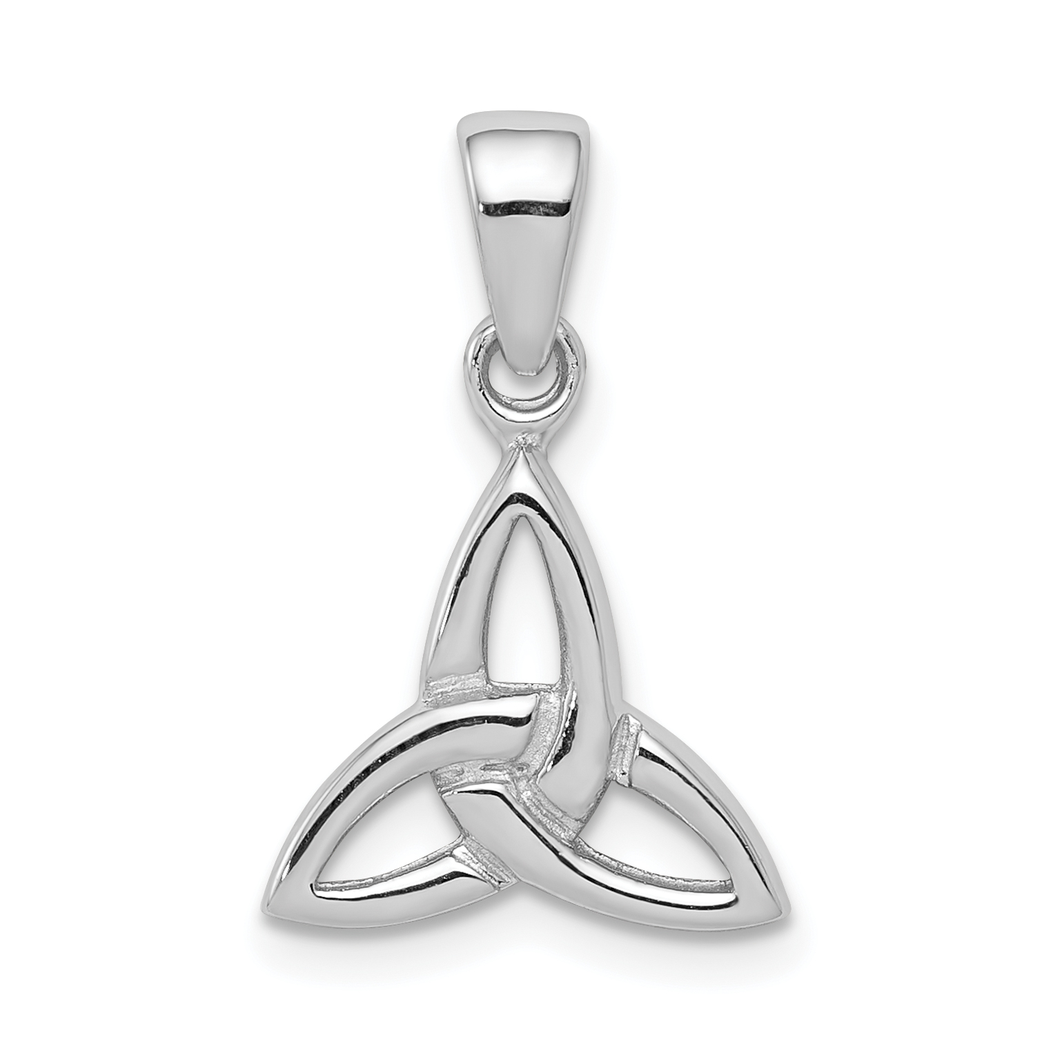 Sterling Silver Rhodium-plated Polished Celtic Trinity Pendant (QP4297)