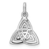 Sterling Silver Rhodium-plated Polished Celtic Symbol Pendant view 4