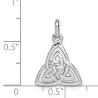 Sterling Silver Rhodium-plated Polished Celtic Symbol Pendant view 3