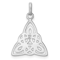Sterling Silver Rhodium-plated Polished Celtic Symbol Pendant view 4