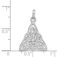 Sterling Silver Rhodium-plated Polished Celtic Symbol Pendant view 3