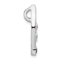 Sterling Silver Polished Red, Green & Blue CZ Chain Slide view 2