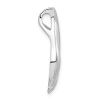 Sterling Silver Polished & Satin CZ Fancy Chain Slide Pendant view 2