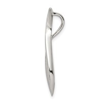 Sterling Silver Polished & Satin Twisted Chain Slide Pendant view 2