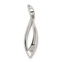 Sterling Silver Polished & Satin Twisted Chain Slide Pendant view 4