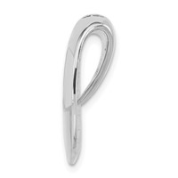 Sterling Silver Polished & Textured Folded Square Chain Slide Pendant view 2