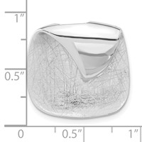 Sterling Silver Polished & Textured Folded Square Chain Slide Pendant view 3