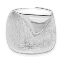 Sterling Silver Polished & Textured Folded Square Chain Slide Pendant view 1