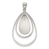 Sterling Silver Polished and Textured Teardrop Pendant view 4
