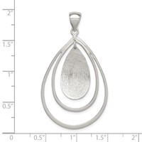 Sterling Silver Polished and Textured Teardrop Pendant view 3