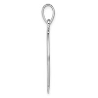 Sterling Silver Rhodium-plated Polished Circle W Tree Pendant view 2