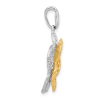 Sterling Silver Rhodium-plated Gold-tone Flower Slide Pendant view 2