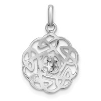 Sterling Silver Rhodium-plated Polished Celtic Pendant view 4
