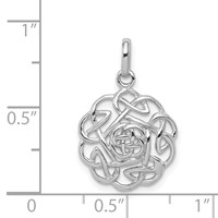 Sterling Silver Rhodium-plated Polished Celtic Pendant view 3