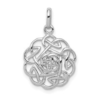 Sterling Silver Rhodium-plated Polished Celtic Pendant view 1