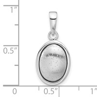 Sterling Silver Polished and Textured Oval Pendant view 3