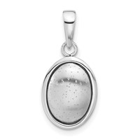Sterling Silver Polished and Textured Oval Pendant view 1