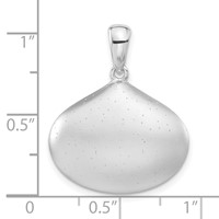 Sterling Silver Sparkle-cut Satin Wide Teardrop Pendant view 3