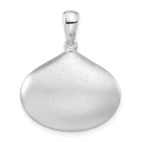 Sterling Silver Sparkle-cut Satin Wide Teardrop Pendant view 1