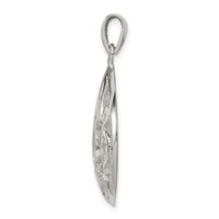 Sterling Silver Polished Swirl Filigree Pendant view 2
