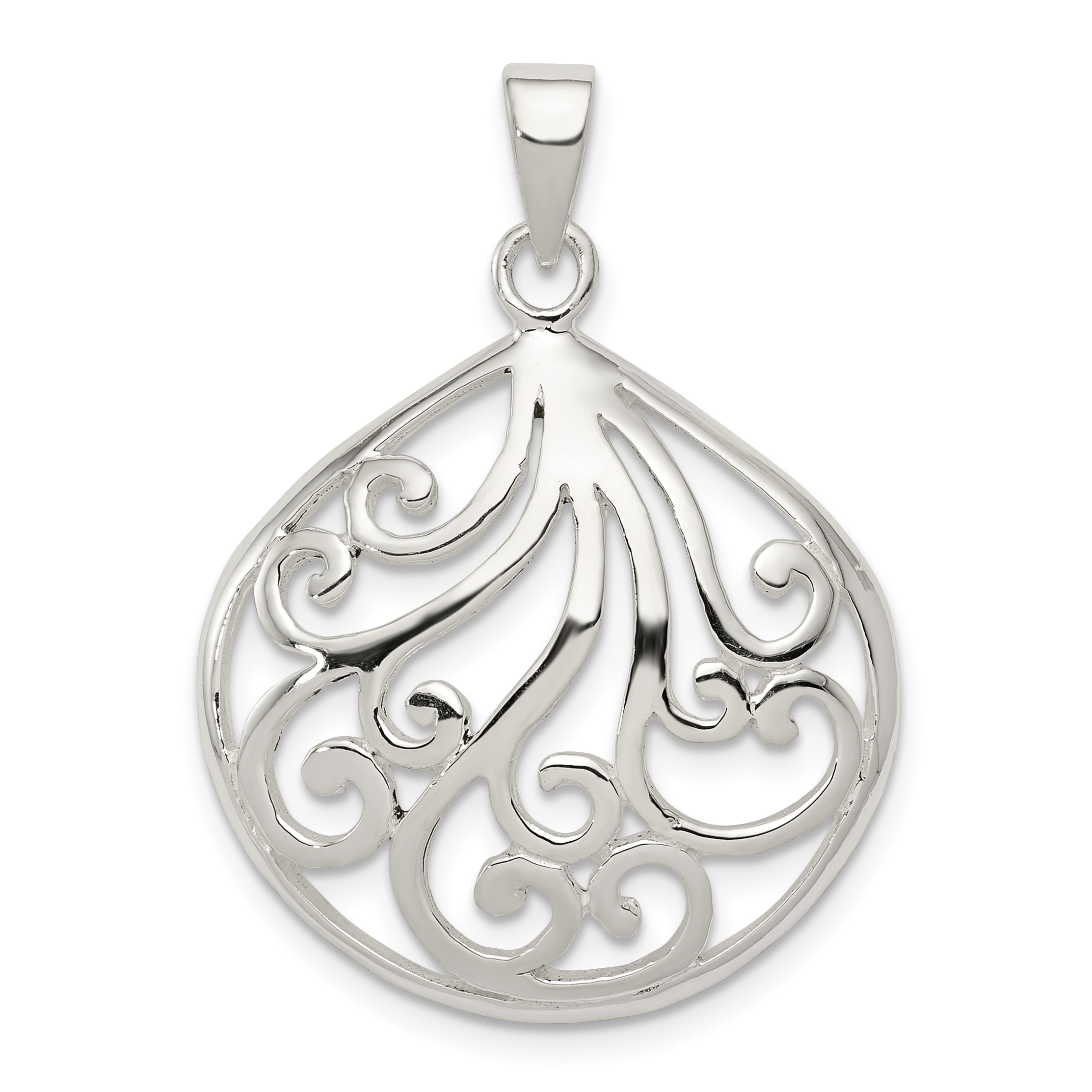 Sterling Silver Swirl Pendant (QP4338)