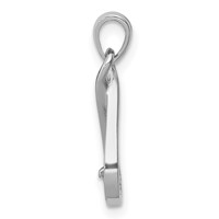 Sterling Silver Rhodium-plated CZ Teardrop Pendant view 2